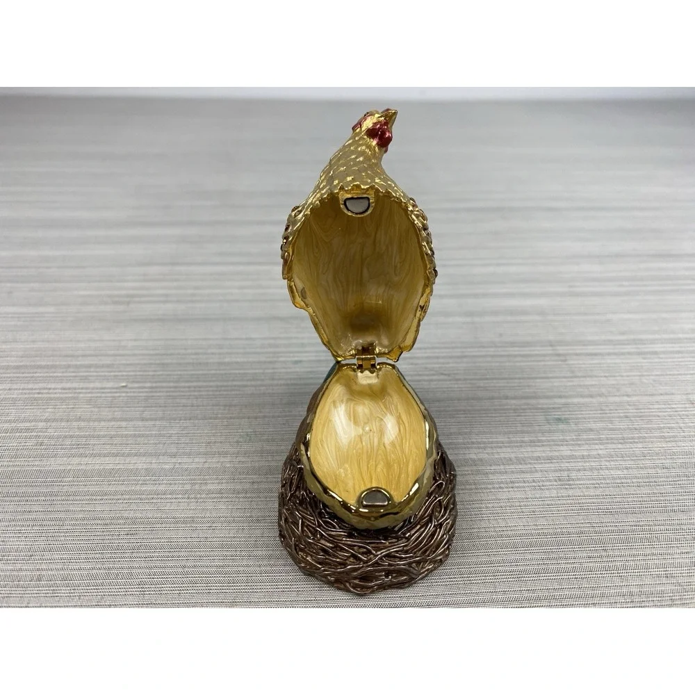Vintage Rucinni Chicken Hen Trinket Box‎ Jeweled